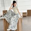 Pantalones de Falda de Verano para Niñas 2025 Nueva Moda Estilo Coreano para Niños Mayores Moderno Nuevo Estilo Chino Pantalones de Falda de Hoja de Bambú Transfronterizo