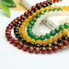 Ágata Roja y Negra Buda del Nacimiento Cuentas Redondas Santo Patrono Cuentas Sueltas Pulsera DIY Accesorios para Pulseras Venta al por Mayor Ágata Roja