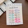 Presilha Colorida de Xadrez para Bebê com Estampa de Onda Gota d'Água Presilha de Cabelo para Franja Lateral de Menina Cabelo Fino Presilhas Acessórios de Cabelo