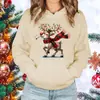 Ropa para Mujer Hombre Invierno Otoño Moda con Capucha Casual Navidad Estampado de Alce Manga Larga Sudadera con Capucha Sudaderas Conjunto Holgado