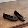 Zapatos planos de piel de oveja para mujer, con plataforma interior para aumentar la altura, puntera redonda, estilo francés con lazo, mocasines slip-on para el trabajo