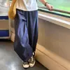 Jeans de Pierna Ancha Estilo Perezoso para Mujer, Nuevo Estilo de Verano para Chicas Gorditas Mm, Pantalones Granny de Tencel Nueve Puntos Estilo Japonés Delgados y Sueltos