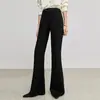 26 Otoño Supermodelo Pantalones Negros Elásticos Ajustados de Pierna Ancha Cintura Alta Para Viajar Pantalones Largos Casuales Negros para Mujer 22990
