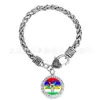 Grupo grego OES East Star Association pingente de pulseira com logo diy 20cm fecho lagosta prata antiga pulseira torcida BSK