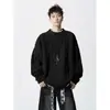 Suéter Masculino Tricô Novo de Inverno Gola Redonda High-End Solto Tamanho Grande Cor Sólida Design Top Tricotado Versão Coreana