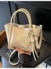 Bolso de mano sencillo con diseño transfronterizo para mujer, bandolera de hombro a la moda, combinable con todo, de piel suave, tipo cesta para verduras, 2025