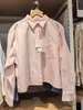 Camisa Casual Listrada de Tecido Oxford para Mulheres Moda Outono/Inverno Nova Manga Longa Top Curto 483601
