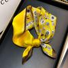 Ins Estilo Coreano Nuevo Pañuelo de Seda de Morera Pañuelo Cuadrado de Margarita Pequeña para Mujer Moda Decorativo Pañuelo de Seda Pañuelo Banda para el Cabello