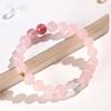 Pulseira de contas de açúcar cristal rosa natural de cavalo, moda feminina Joker, cristal branco, pulseira corajosa, joias por atacado