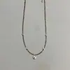 Collar de vidrio hecho a mano con cuentas vintage de diseñador de alta gama, moderno y simple, estilo ins, cadena única de nicho para la clavícula para mujer