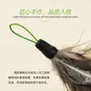 Blf Cabeza de Gato Atada a Mano Juguetes para Gatos Atados con Mosca Suministros para Mascotas Artesanías de Plumas Juguetes para Mascotas