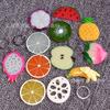Llavero Colgante de Rodaja de Fruta Grande de Resina Simulada Limón Naranja Sandía Kiwi Pitahaya Encanto para Mochila