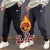 Calças de Veludo de Estoque de Fábrica Masculinas Outono/Inverno Largas Tamanho Plus Joggers Calças Longas Forradas com Fleece Roupa Esportiva Forrada com Fleece