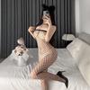 Lingerie Sexy com Abertura na Virilha, Não Precisa Tirar, Body Arrastão Vazado, Uniforme Sedutor Transparente Plus Size, Pura Sedução