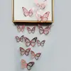 Decoración de mariposa de papel con simulación tridimensional 3D, accesorios de joyería de mariposa hueca tridimensional con textura metálica, pegatinas de pared para el hogar al por mayor