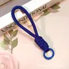Cordón Corto de Color Bloqueado con Nudo, Llavero de Correa Trenzada para Teléfono, Correa Colgante Portátil Anti-Pérdida