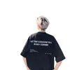 Camiseta de Manga Corta con Estampado de Letras Estilo High Street Americano para Hombre, Marca de Tendencia Verano 2026, Top Oversize de Peso Pesado para Hombre