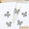 Popular on-line prata borboleta acessórios para unhas de metal liga tridimensional luz luxo de alta qualidade acessórios para unhas atacado