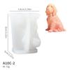 Explosiones transfronterizas método 3d perro molde de silicona diy animal sentado gatito perro molde de pegamento para velas
