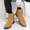 Botas Martin de caña alta para hombre para primavera y otoño, Botines casuales nuevos y modernos de punta fina, Botines Chelsea estilo británico, Botas de cuero para hombre