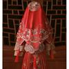 Noiva ruiva 2023 vestido de casamento xiuhe casado xi pa turbante de alta qualidade indústria pesada borla bordada véu vermelho