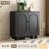 Aparador Vintage Francês para Sala de Jantar, Sala de Estar, Uso Doméstico, Armário de Armazenamento Integrado, Estante Minimalista Moderna Montada na Parede Cor Creme