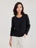 Cárdigan de punto fino 100% lana ultrafina, borde enrollado fino, cuello redondo, manga larga, corte holgado, versátil, para mujer