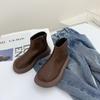 Botines tipo Martin para Niños con Superficie de Cuero y Suelas Suaves, Botines Cortos para Bebé Estilo Coreano Otoño e Invierno 2025, Botines de Cuero Simples y Versátiles, Botas para Niñas