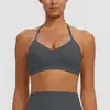 Sutiã Top Cruzado Europeu Escovado para Yoga Costas Bonitas à Prova de Impacto Esportes de Corrida Fitness Secagem Rápida Sutiã Roupa de Yoga Feminina