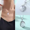 Novo conjunto de jóias oval zircão jóias europeias e americanas s925 anel de prata colar mulheres all-match brincos