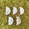 Face da lua sem furo pedra de cristal natural escultura de arco único lua acessórios de joias DIY enfeites de decoração transfronteiriço
