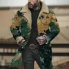 Chaqueta Larga de Algodón Marrón con Botones Blancos, Producto Nuevo Digital de Impresión 3D Multicolor Transfronterizo Europeo y Americano