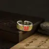 Anillo de Cobre con Símbolo del Dios del Trueno Cultural y Creativo Taoísta Anillo Vintage Retro para Hombre del Trueno de los Nueve Cielos Taoísta Accesorios Taoístas