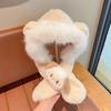 Chapéu e cachecol infantis Xingdelu integrados fofo desenho animado pelúcia espessado à prova de vento chapéu de bebê outono e inverno Menina