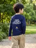 Camiseta de manga larga para niño con mangas raglán, top infantil para niños mayores, nuevo estilo otoño 2026, camiseta básica de color liso con cuello redondo, moderna