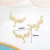 Accesorios para pulseras, collares, joyería DIY versátiles y creativos, colgante geométrico con circonita de rhinestone microincrustada, chapado en cobre de oro real 18K