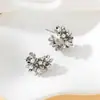 1 Par de Pendientes de Perla Microincrustada de Flor Estilo Nicho de Gama Alta Versátil Elegante Dulce Fresco Lujo Accesible Pequeño Fresco