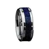 Anillo Popular Transfronterizo de Acero Inoxidable, Ultraligero, Fondo Azul Cielo Estrellado con Arena Negra, Diseño Popular al por Mayor para Hombres