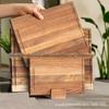 Conjunto de Tábuas de Corte de Madeira para Cozinha Doméstica, Tábuas de Corte Categorizadas Feitas de Madeira de Acácia com Canaleta para Suco