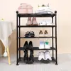 Estantería de Almacenamiento Multicapa Estante para Zapatos Multifuncional de Tubo de Acero Pintado Grosor Hogar Ensamblaje Sencillo Estilo Europeo Unidad de Estantería de Piso