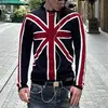 Estação Independente Transfronteiriça Moda Masculina Casual Primavera e Outono Suéter de Gola Redonda com Padrão Jacquard de Bandeira Nacional Atacado