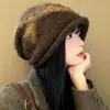 Gorro holgado de poliéster personalizado con lazo, Gorro tejido para mujer, Otoño e Invierno, Borde enrollado, Corte holgado, Circunferencia de cabeza grande, Gorro tejido para clima frío, Venta al por mayor