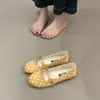 Sapatos Mary Jane Planos Estilo Francês para Mulheres, Novidade Primavera e Verão 2026 Sapatilhas Planas de Cetim Retrô com Bolinhas