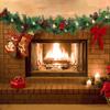 Guirnalda Decorativa de Ratán Navideño 2.7m Encriptada Lujosa Colgante de Ratán Decoraciones Navideñas Lazo de Ratán