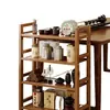 Rack de Armazenamento de Conjunto de Chá Estilo Chinês Novo em Madeira Maciça Pequeno Prateleira de Chá Gabinete de Armazenamento para Exibição de Ornamentos de Chá Armário de Chá