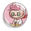 En stock Lindo Llavero Colgante de Tela LABUBU Rab Pegatina para Nevera Parche Redondo de Vidrio de Gema para Manualidades