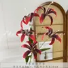 Casamento Vermelho Flor de Simulação Banquete de Bebê Chinês Banquete de Casamento Layout do Quarto de Casamento Flor Artificial Cor de Outono Série Caramelo Liderança de Estrada