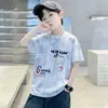 Camiseta Estilosa de Manga Curta para Meninos Tendência Novo Estilo para Crianças Maiores Verão Meninos Algodão Puro Tie-Dye Gradiente Top
