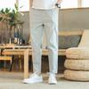 Estilo Chino Verano nuevo pantalones casuales para hombre juventud casual algodón lino color sólido costuras arrugas pantalones rectos hombres