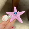 Presilha de Cabelo Estilo Férias Estrela do Mar Concha Dopamina, Presilha Super Fada para Franja de Menina, Presilha Lateral para Meninas, Grampo para Foto na Praia